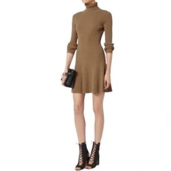 green emerald velvet dress Millie Turtleneck Sweater Dress | Cozy Knit Mini Dress